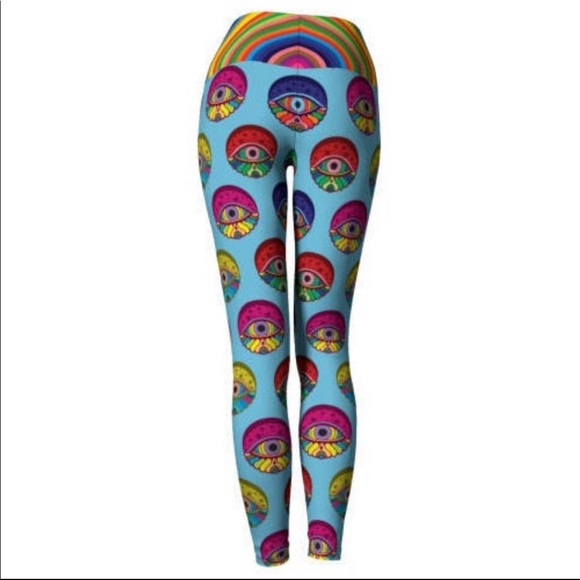 Psychedelic rainbow eyeball leggings - Picture 3 of 10